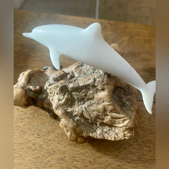 John Perry Vintage single dolphin Burlwood sculpture - Picture 4 of 10
